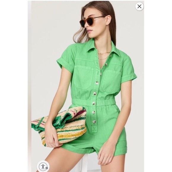 Show Me Your MuMu Pants - Show Me Your‎ MuMu Women's Cannon Romper Green Denim Size L Festival St. Patrick